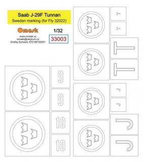 33003 1/32 Saab J-29F Tunnan Sweden marking (for Fly 32022) 