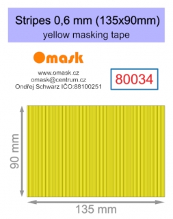 80034 Stripes 0,6 mm (135x90mm) yellow masking tape