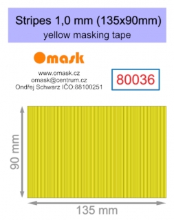 80036 Stripes 1,0 mm (135x90mm) yellow masking tape