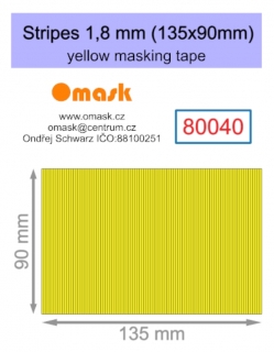 80040 Stripes 1,8 mm (135x90mm) yellow masking tape