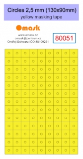 80051 Circles 2,5 mm (130x90mm) yellow masking tape
