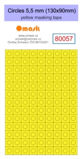 80057 Circles 5,5 mm (130x90mm) yellow masking tape