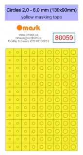 80059 Circles 2,0-6,0 mm (130x90mm) yellow masking tape