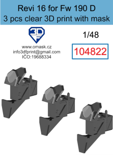 104822 1/48  Revi 16 for Fw 190 D clear 3D print (3 pcs)