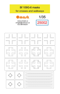 25002 1/35 Fw Bf 109G-6 masks for crosses and walkways