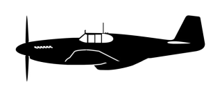sticker P-51B Mustang (15cm black)