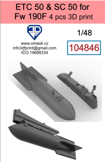104846 1/48 ETC50 + SC50 for Fw190F (4 pcs)