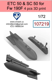 107219 1/72 ETC50 + SC50 for Fw190F (4 pcs)