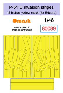 80089 1/48 P-51 D invasion stripes 18 inches - yellow mask (for Eduard)