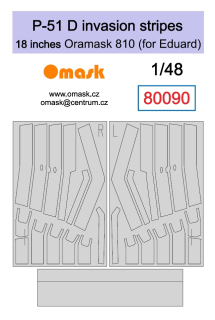 80090 1/48 P-51 D invasion stripes 18 inches - Oramask (for Eduard)